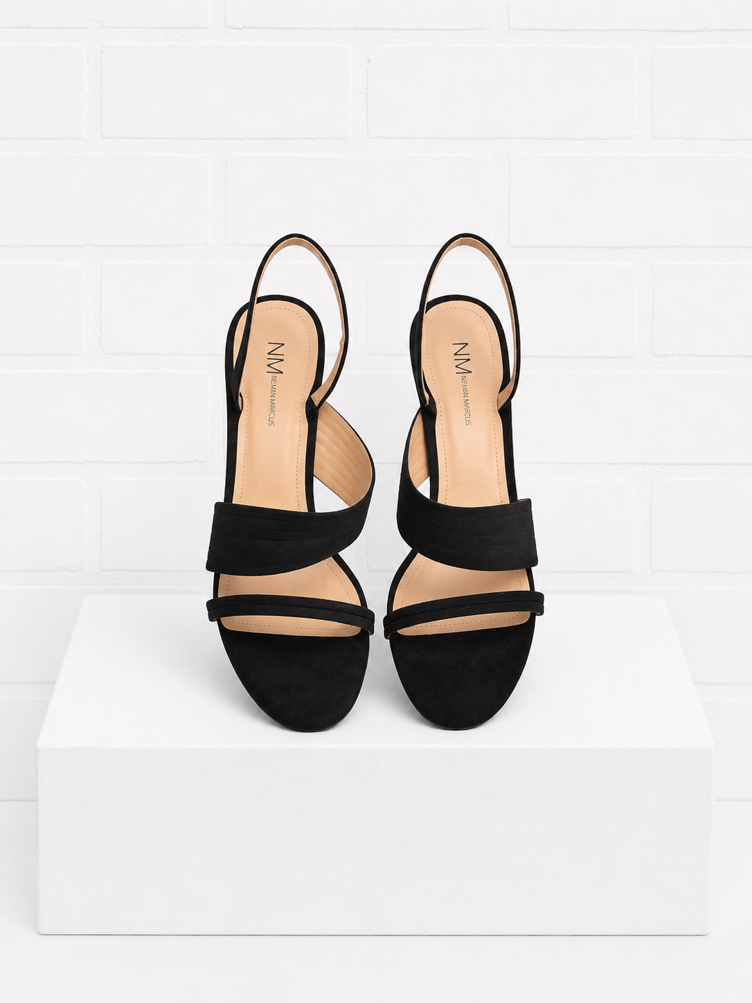 Neiman Marcus Helen Black Suede Slingback Sandals-10