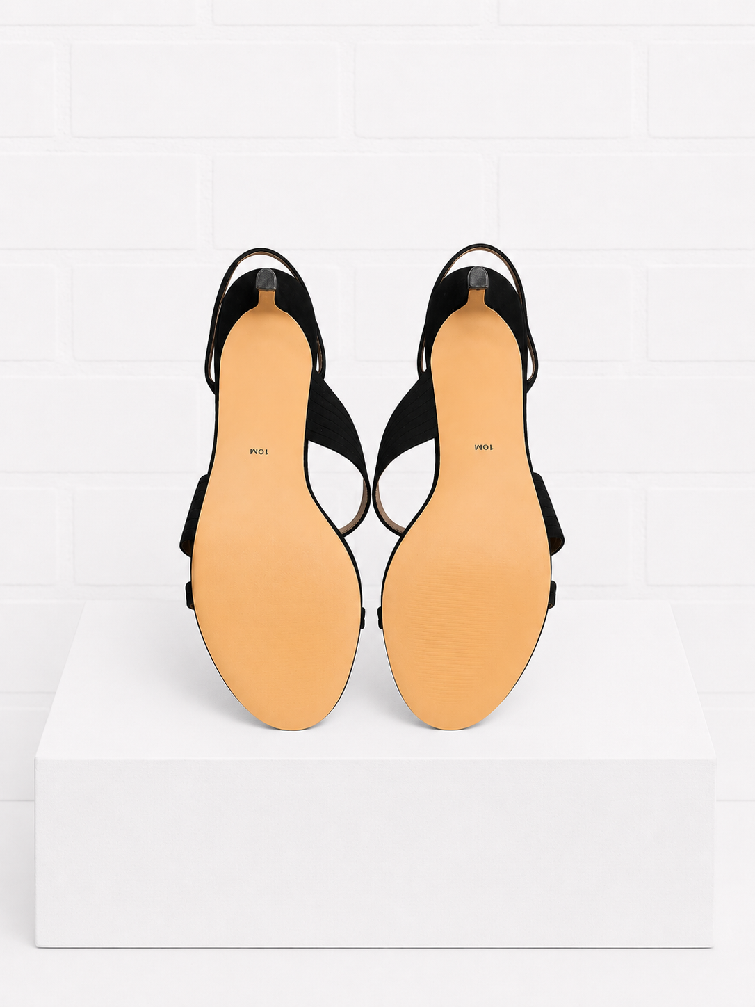 Neiman Marcus Helen Black Suede Slingback Sandals-10