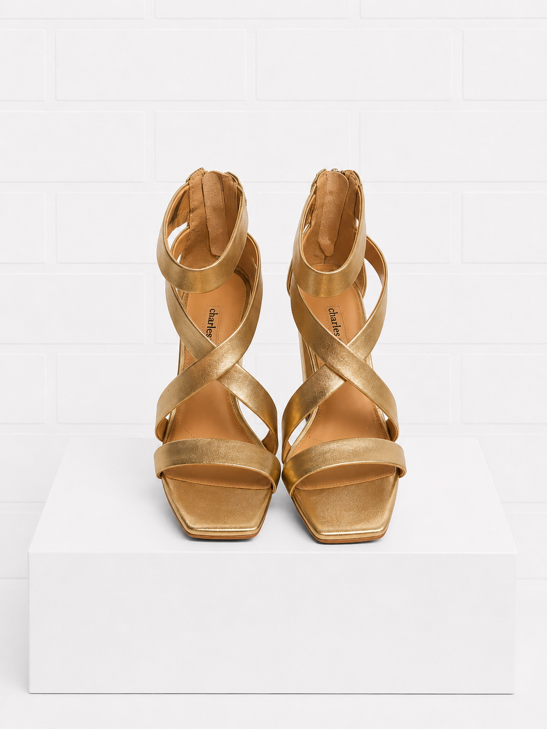 Charles David Volution Block Heel Sandals – Metallic Bronze- 7.5