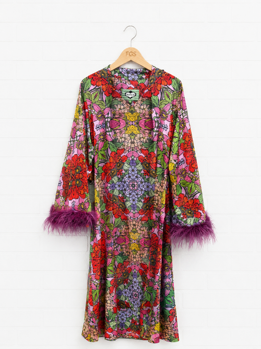 Nuvula Ostrich Feather High Low Gown- XL