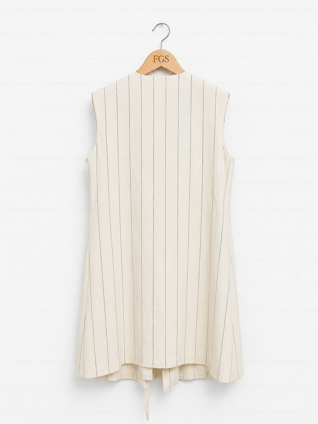 BOSS Drupe Pinstripe Linen Blend Dress-8