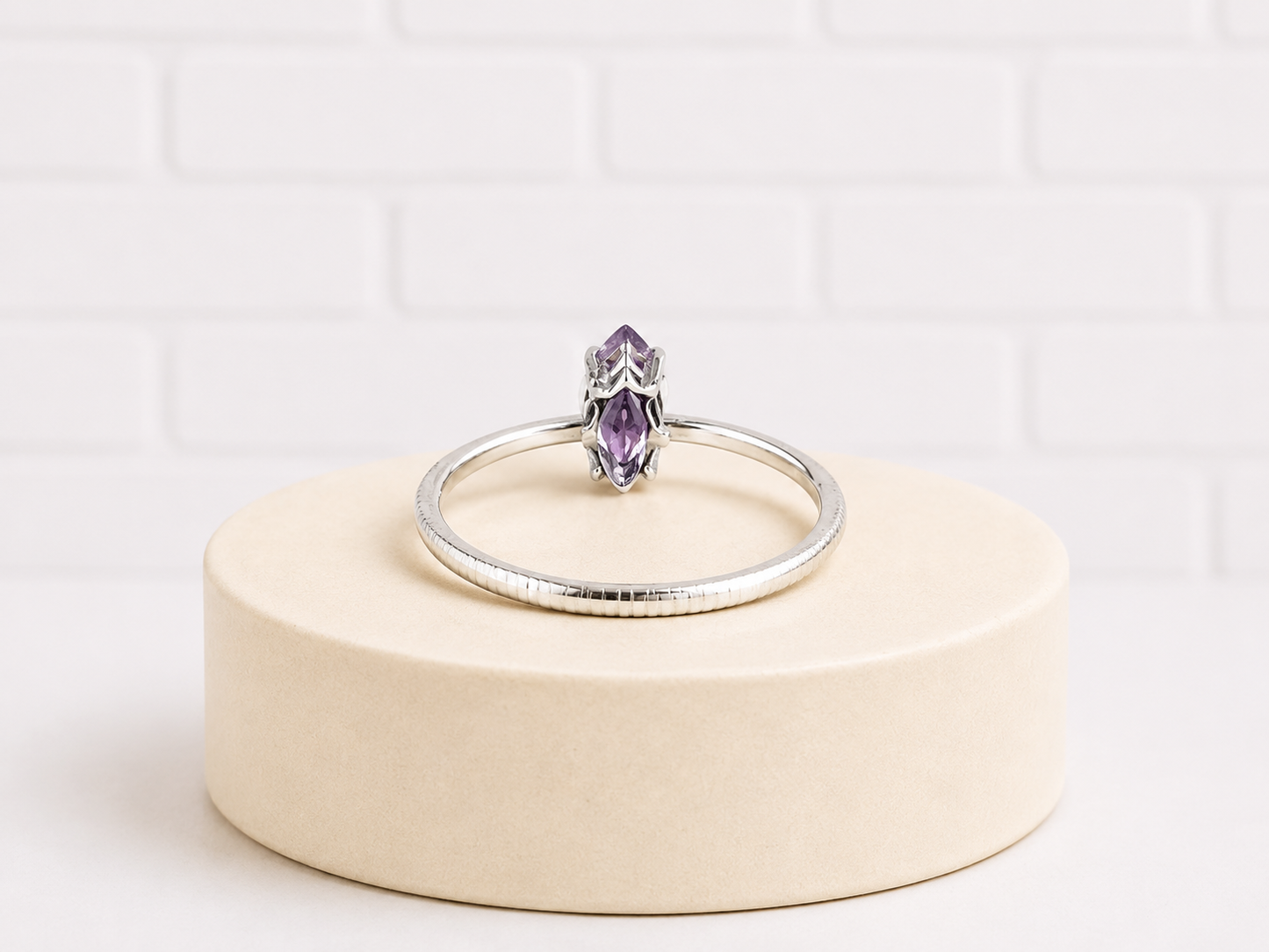 Sterling Silver Amethyst Ring — Size 7