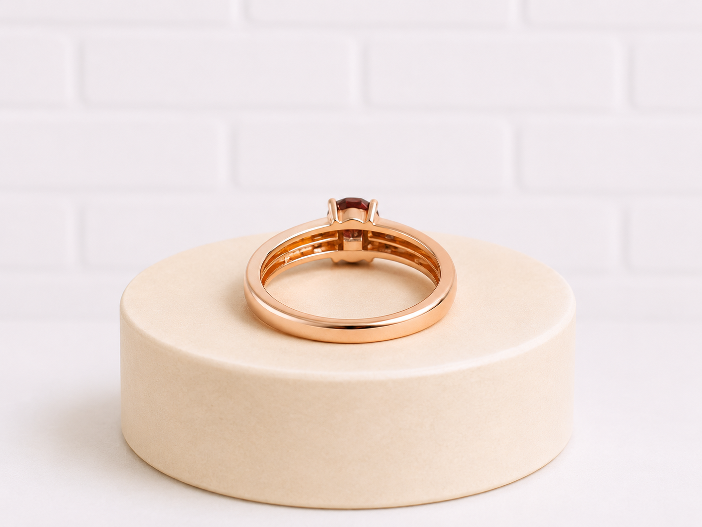14K Rose Gold Spinel & Diamond Ring — Size 7