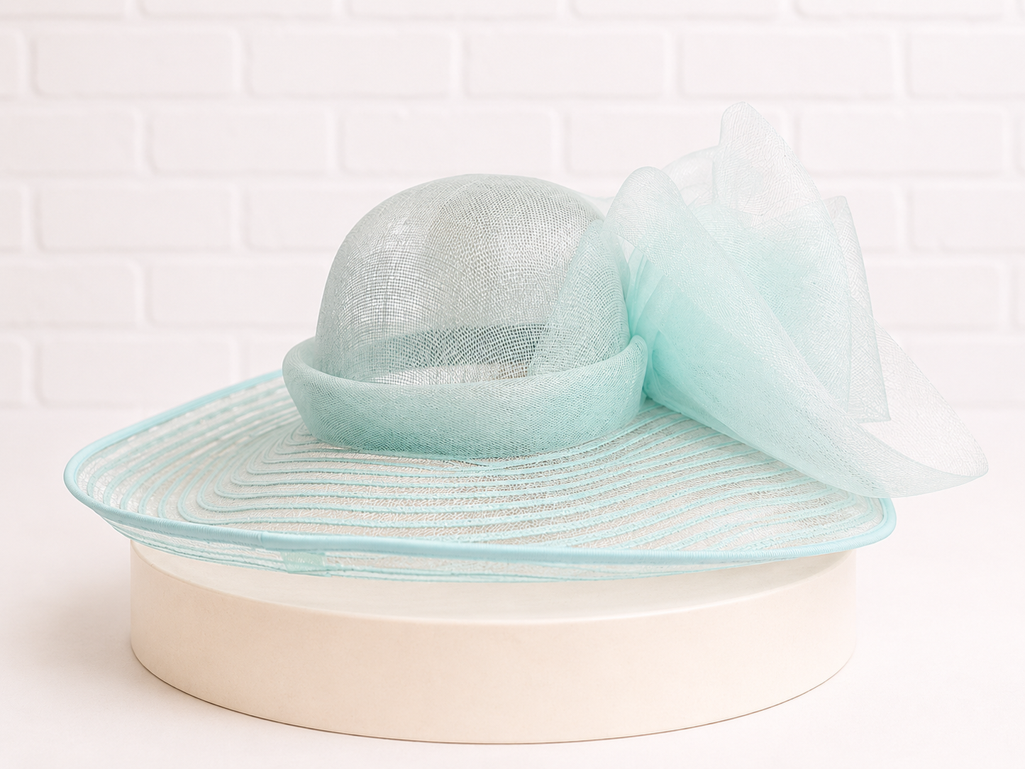 Virginia Aqua Sinamay Crown Dress Hat