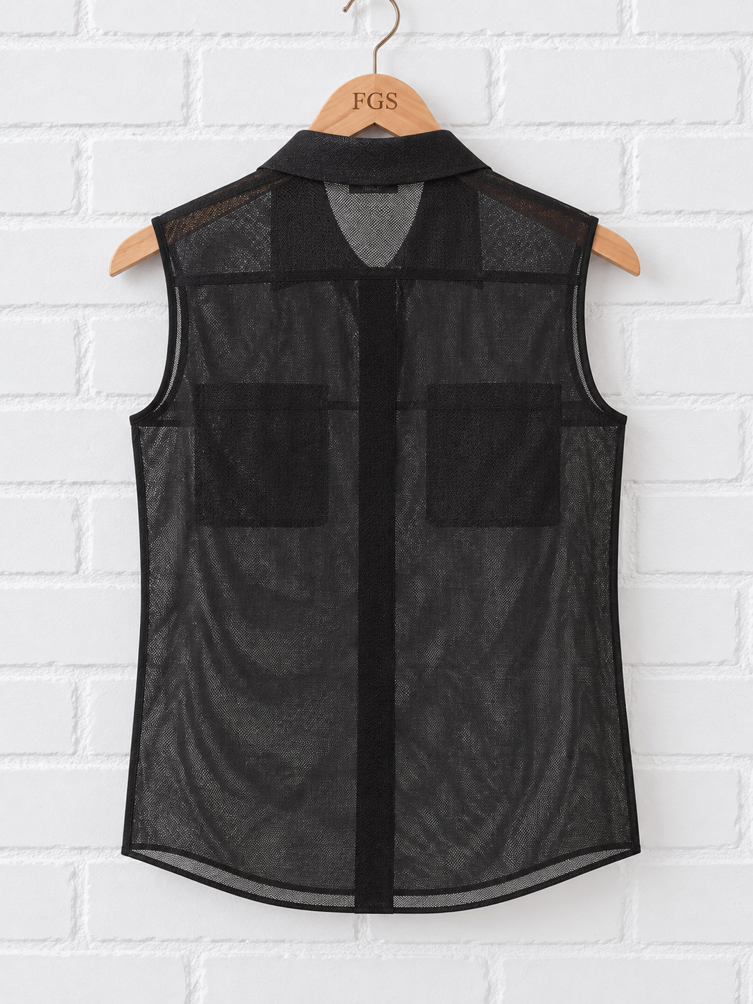Chanel Sheer Mesh Sleeveless Collard Blouse - 38