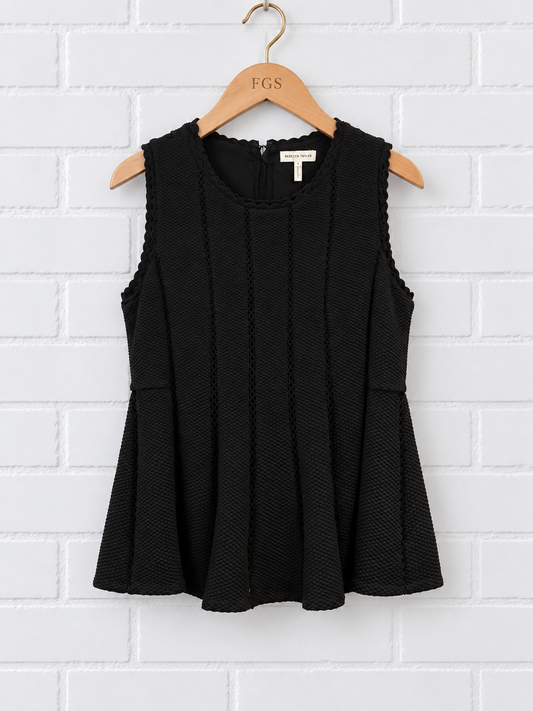 Rebecca Taylor Diamond Textured Peplum Tank – 8