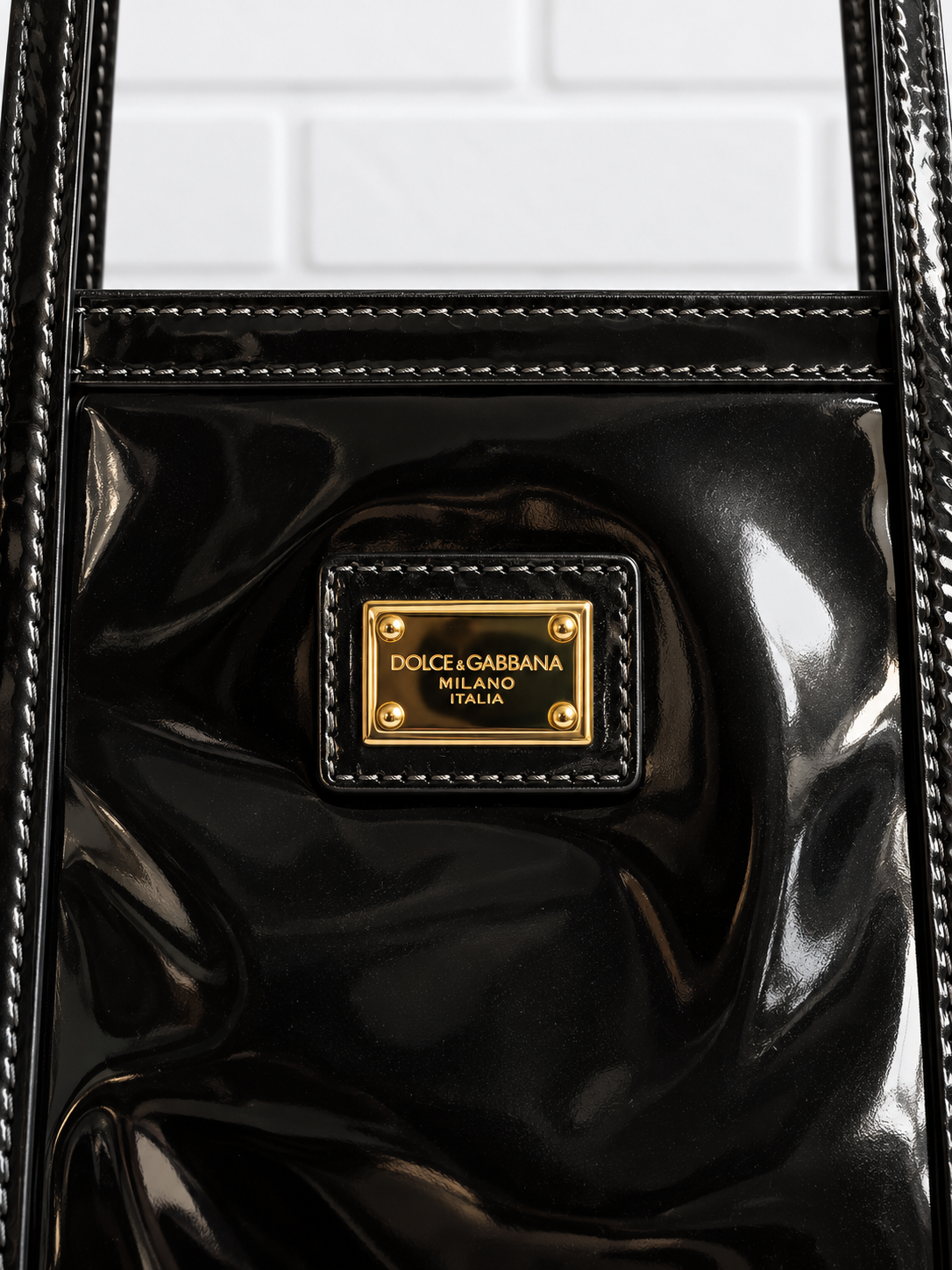 Dolce & Gabbana Patent Leather Tote – Black