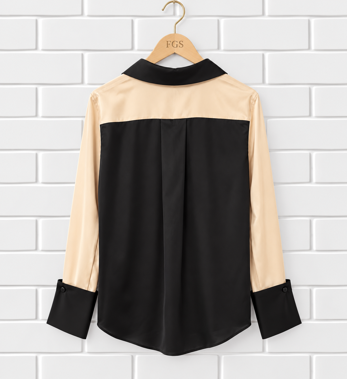 Reiss 100% Silk Color Block Button-Up Shirt- 10