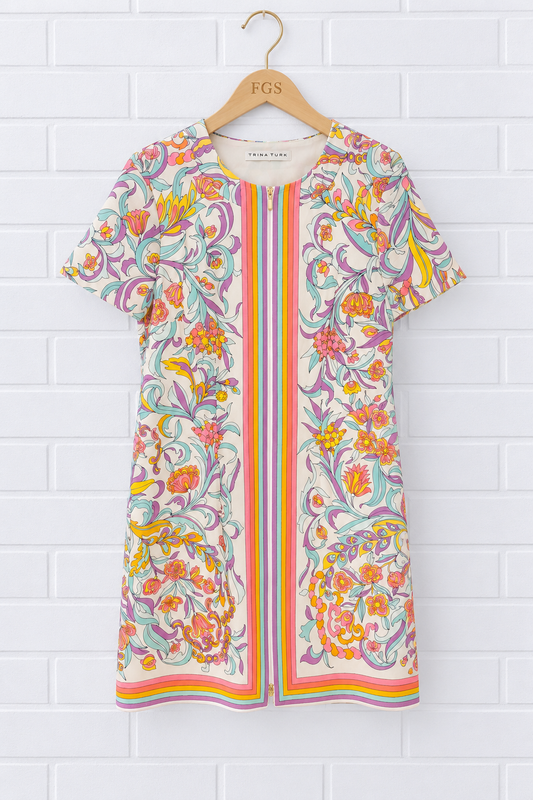 Trina Turk Arboretum Floral Print Shift Mini Dress