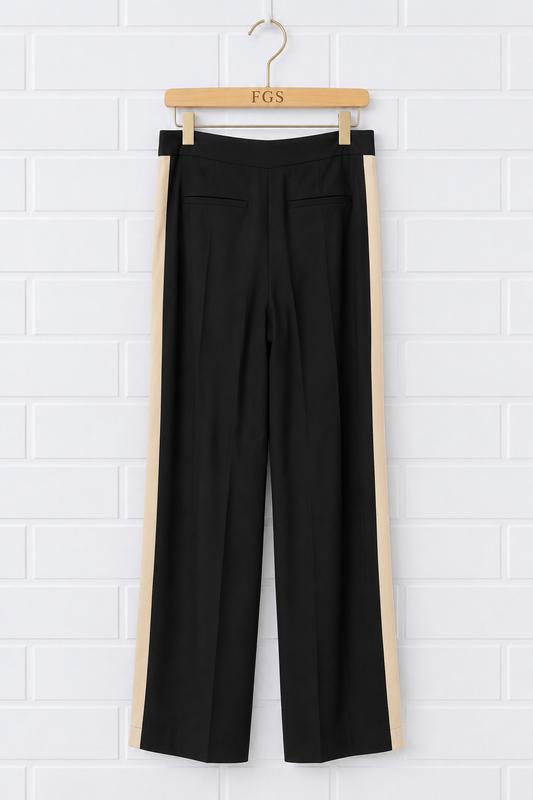 Reiss Robyn Side Stripe Wide-Leg Trousers- 10
