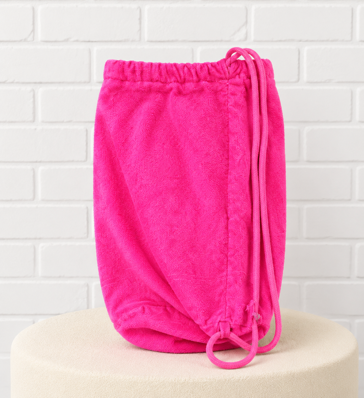 Lacoste Terry Cloth Drawstring Bag – Hot Pink