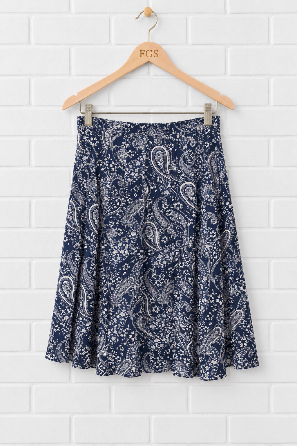 Tommy Hilfiger Pleated Paisley Woven Skirt- 6