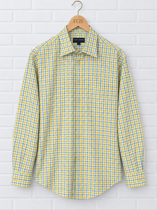 Scott Barber Gingham Plaid Button-Up Shirt- XL