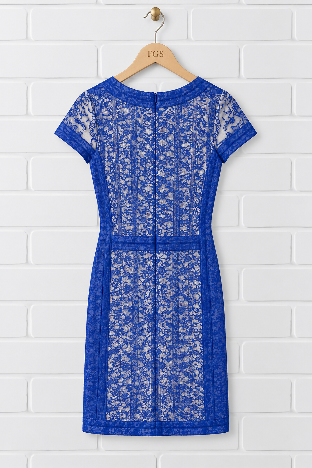 Tadashi Shoji Blue Lace Overlay Cap-Sleeve Sheath Dress- 6