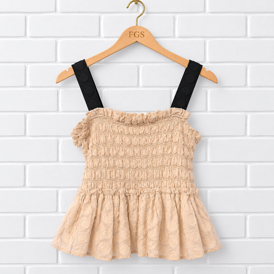 Club Monaco Smocked Peplum Top-M