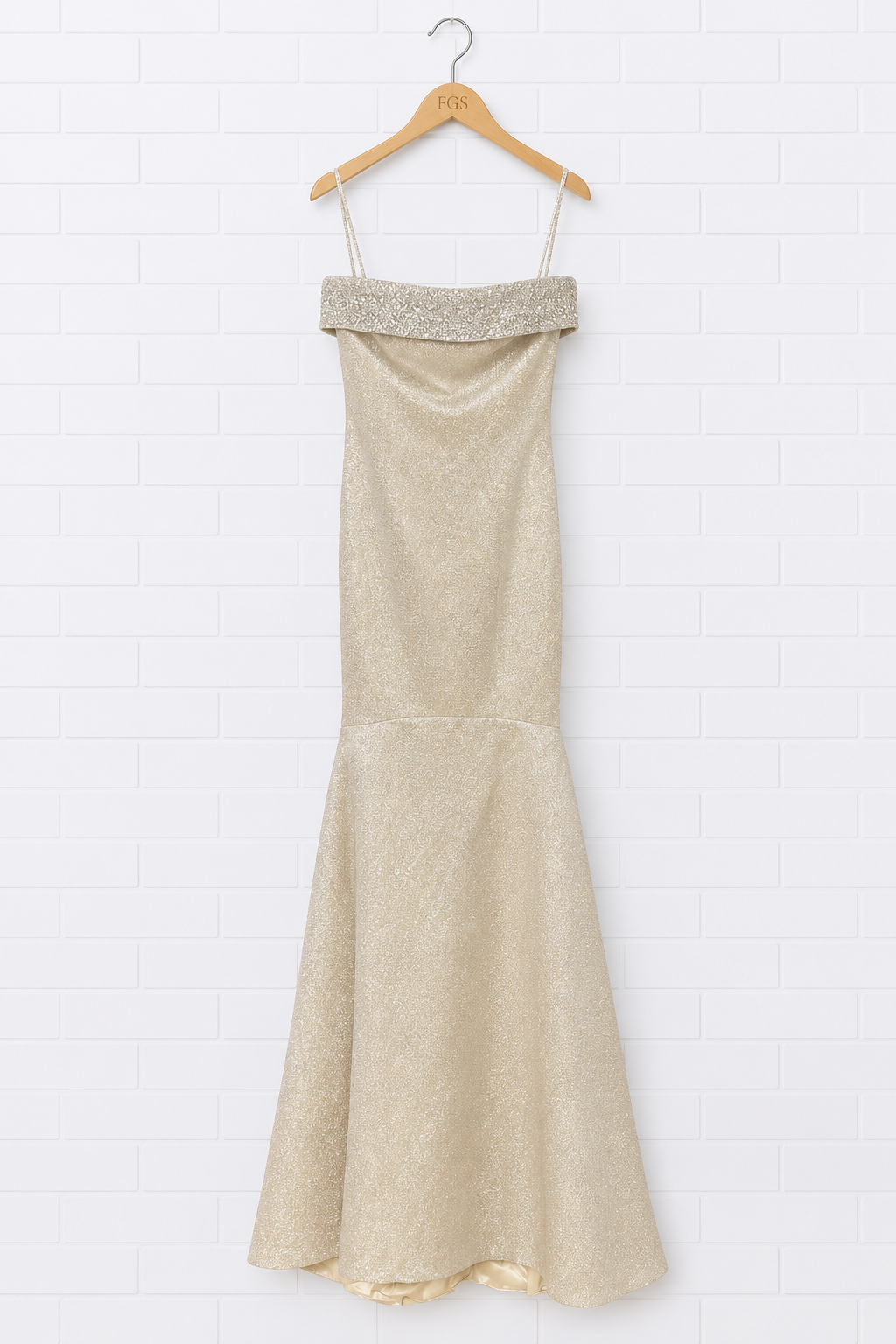 Pamella Roland Strapless Metallic Fishtail Gown - 8
