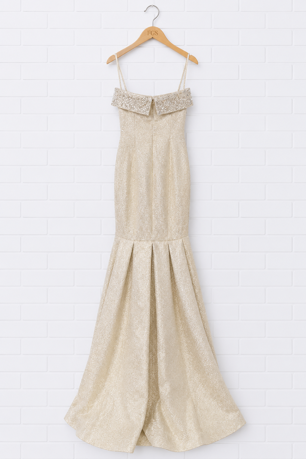 Pamella Roland Strapless Metallic Fishtail Gown - 8