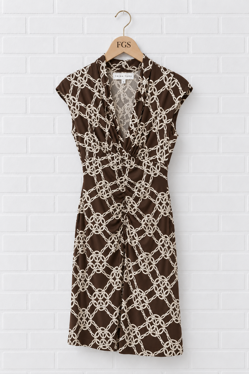 Trina Turk Chain Link Print Matte Jersey Dress- 4