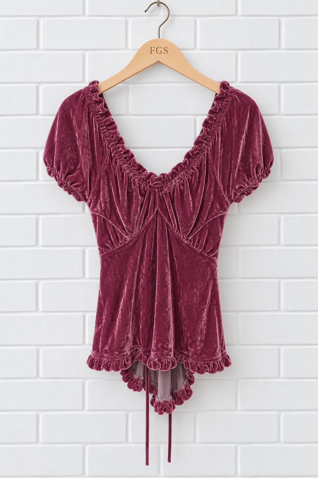 Edens 6th Day / Free People Terese Velvet Top- M